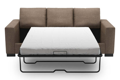 Fabriqué au Canada Canapé Personnalisable Sofa Lab Track 85 en Tissu d'Apparence Lin Canapé-Lit avec Accoudoirs en Piste - Brun Luna Praline | Canapé-lit Track de Sofa Lab de 85 po fabriqué au Canada en tissu d'apparence lin - brun Luna Praline | TR602591