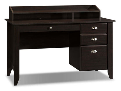 Shoal 53.15 Creek Office Desk with 3-Drawers &amp; Cubbyholes - Dark Brown|Bureau Shoal Creek de 53,15 po à 3 tiroirs avec compartiments ouverts - brun foncé