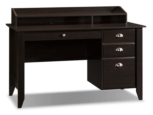 Shoal 53.15 Creek Office Desk with 3-Drawers &amp; Cubbyholes - Dark Brown|Bureau Shoal Creek de 53,15 po à 3 tiroirs avec compartiments ouverts - brun foncé