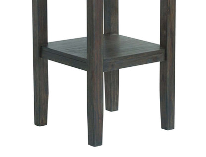 Table à hauteur de comptoir Tribeca, base piédestal, carré 40 W - Gris/Marron | Table carrée Tribeca de 40 po (L) de hauteur comptoir avec pied piédestal - gris-brun