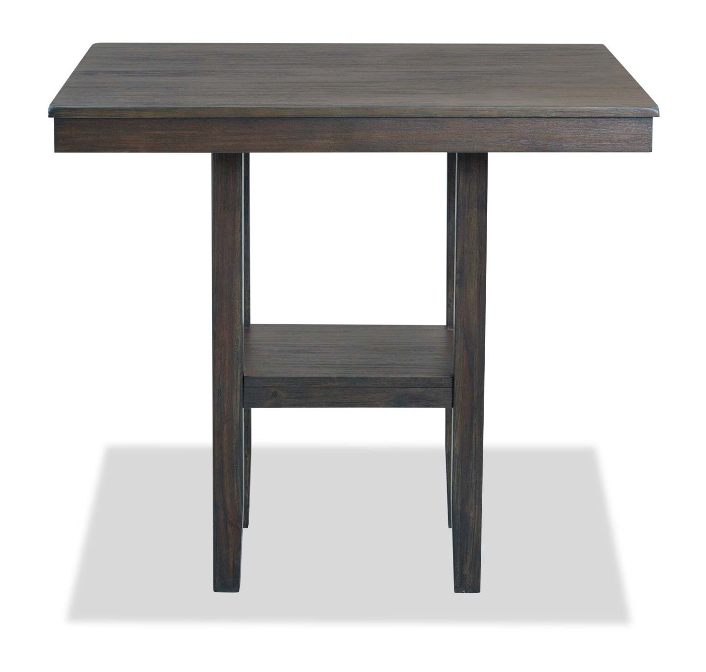 Table à hauteur de comptoir Tribeca, base piédestal, carré 40 W - Gris/Marron | Table carrée Tribeca de 40 po (L) de hauteur comptoir avec pied piédestal - gris-brun