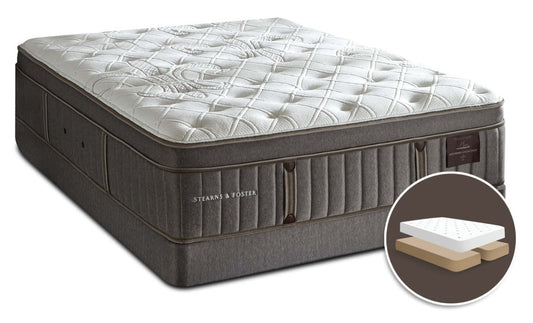 Stearns &amp; Foster Wynford Plush Euro-Top Split Queen Mattress Set|Ensemble matelas moelleux à Euro-plateau divisé Wynford de Stearns &amp; Foster pour grand lit