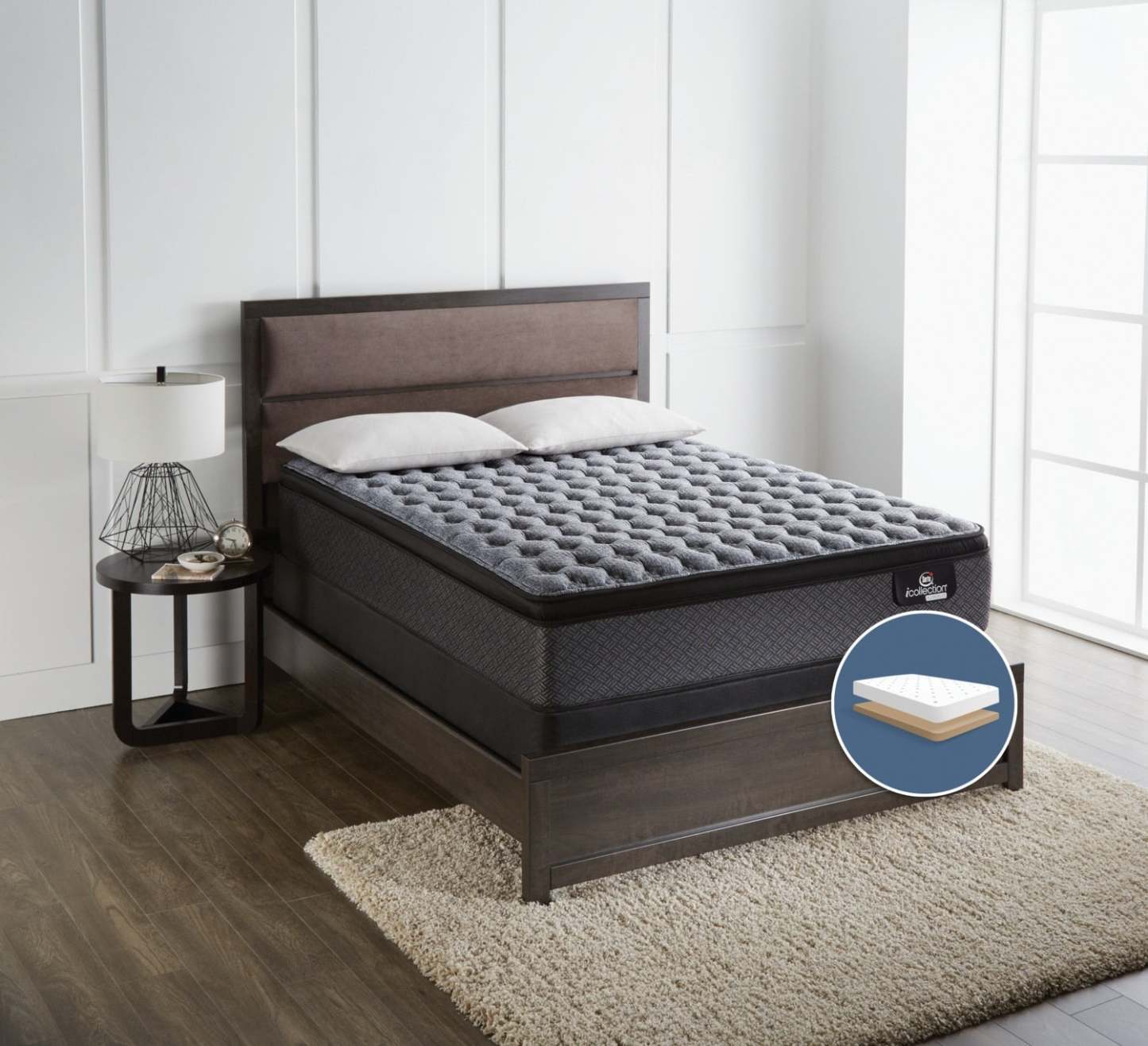 Serta® iCollection® Senna ferme Euro-Top matelas à profil bas ensemble pour lit double|Ensemble matelas ferme à Euro-plateau à profil bas Senna iCollection de Serta pour lit double