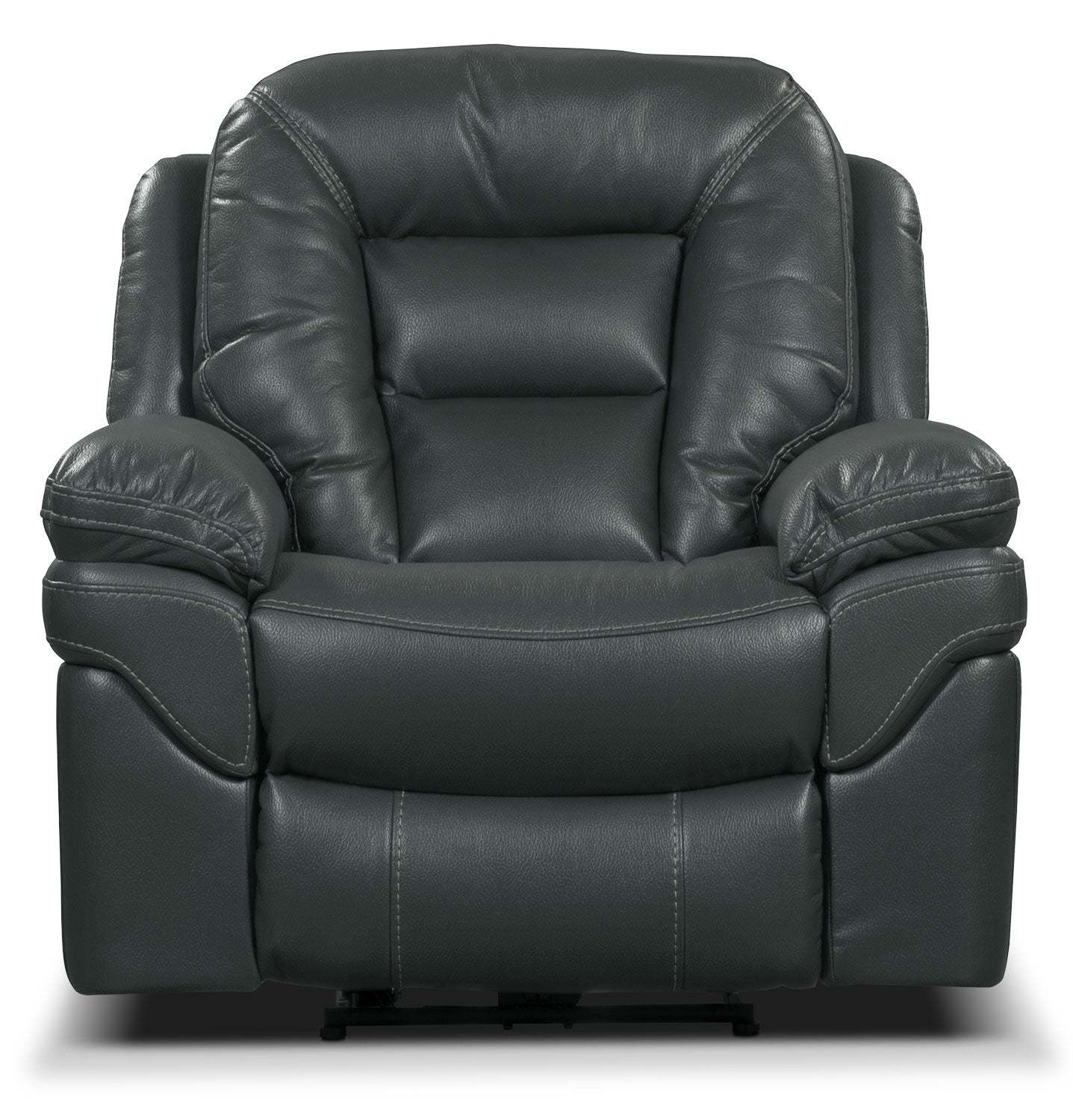 Fauteuil berçant et inclinable Leo de 41 po en tissu d'apparence cuir - gris