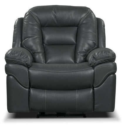 Fauteuil berçant et inclinable Leo de 41 po en tissu d'apparence cuir - gris