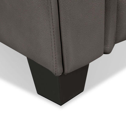 Andi 62 Leather-Look Fabric Loveseat with Button Tufting - Grey | Causeuse Andi de 62 po en tissu d’apparence cuir avec capitonnage - grise