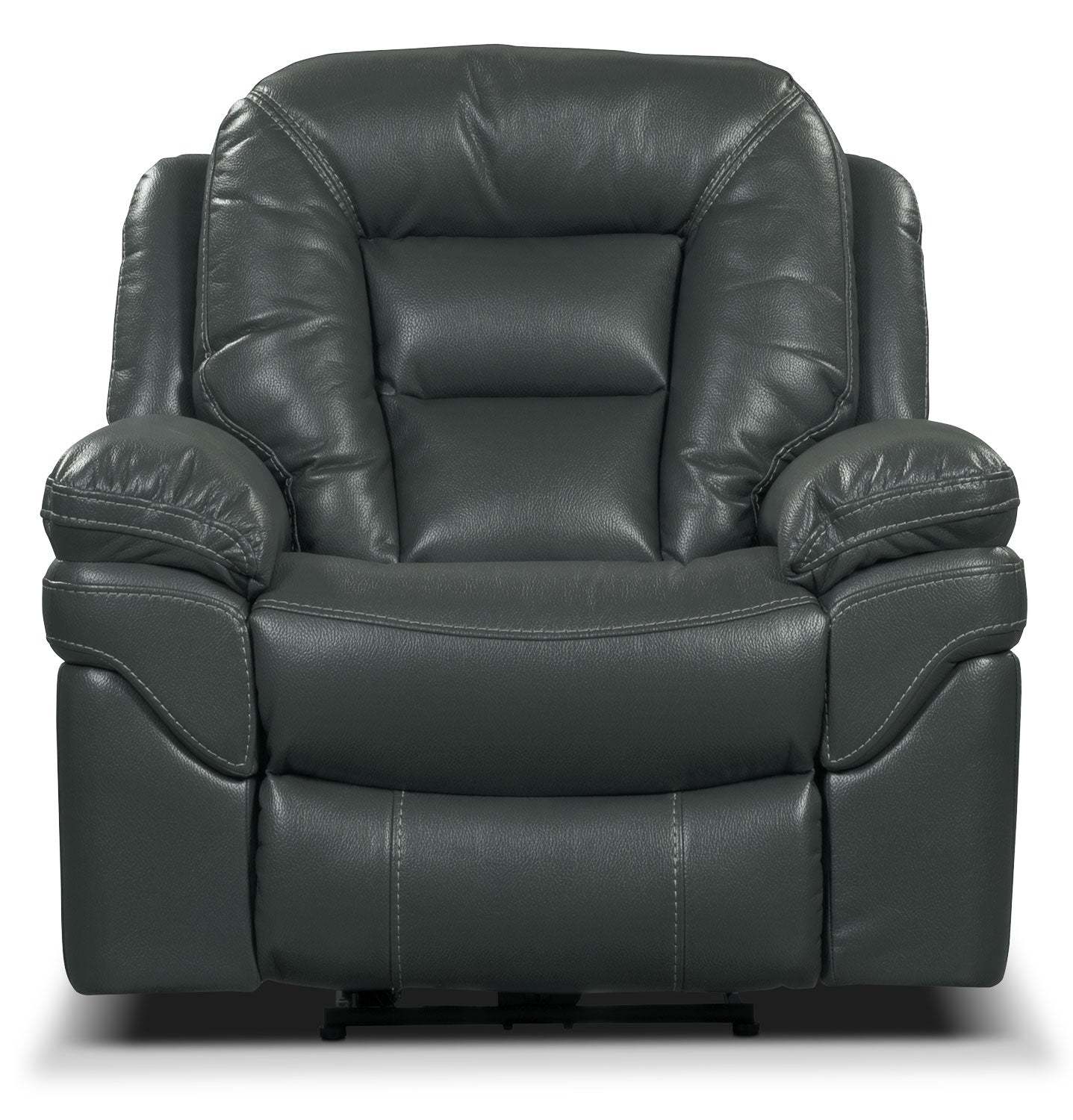 Fauteuil à inclinaison électrique Leo de 41 po en tissu d’apparence cuir - gris
