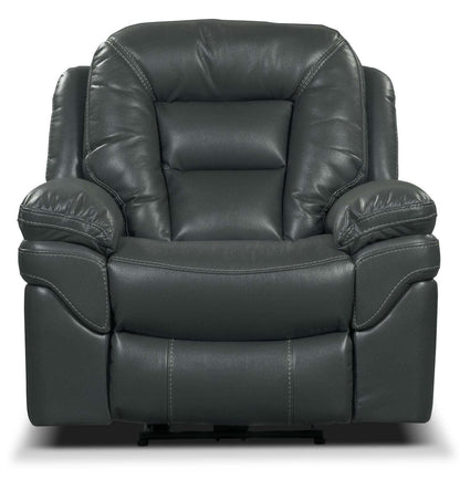 Fauteuil à inclinaison électrique Leo de 41 po en tissu d’apparence cuir - gris