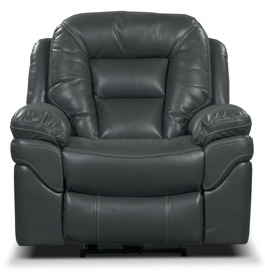 Fauteuil à inclinaison électrique Leo de 41 po en tissu d’apparence cuir - gris