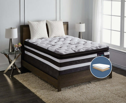Serta iComfort® Manolo Medium Super Pillow-Top Low-Profile Queen Mattress Set|Ensemble semi-ferme plateau-coussin épais profil bas Manolo iComfort de Serta pour lit queen