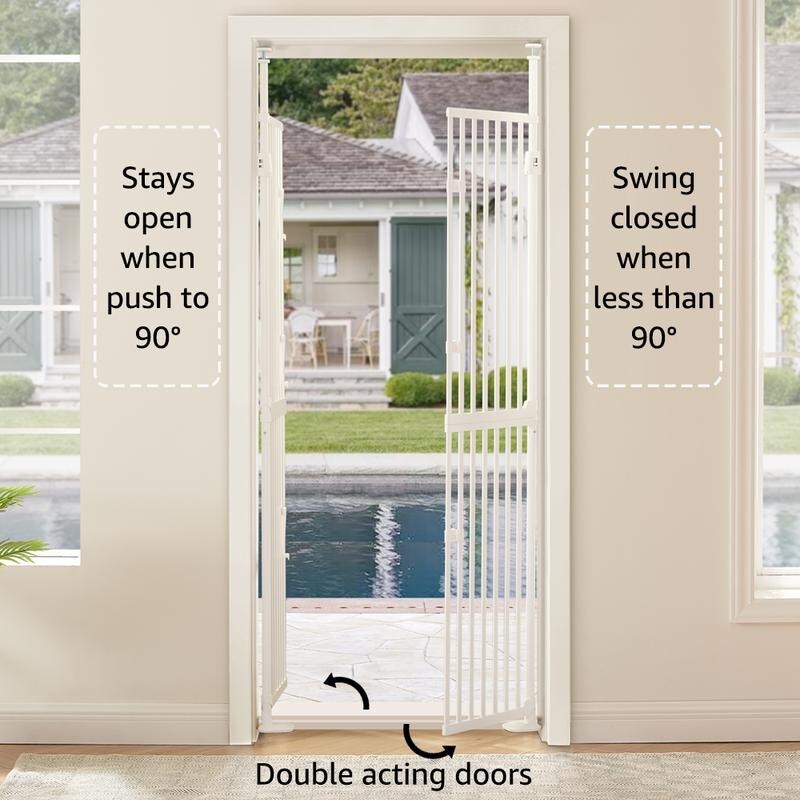 Barrière pour chat extra haute Unipaws de 188 cm de haut avec portes verrouillables