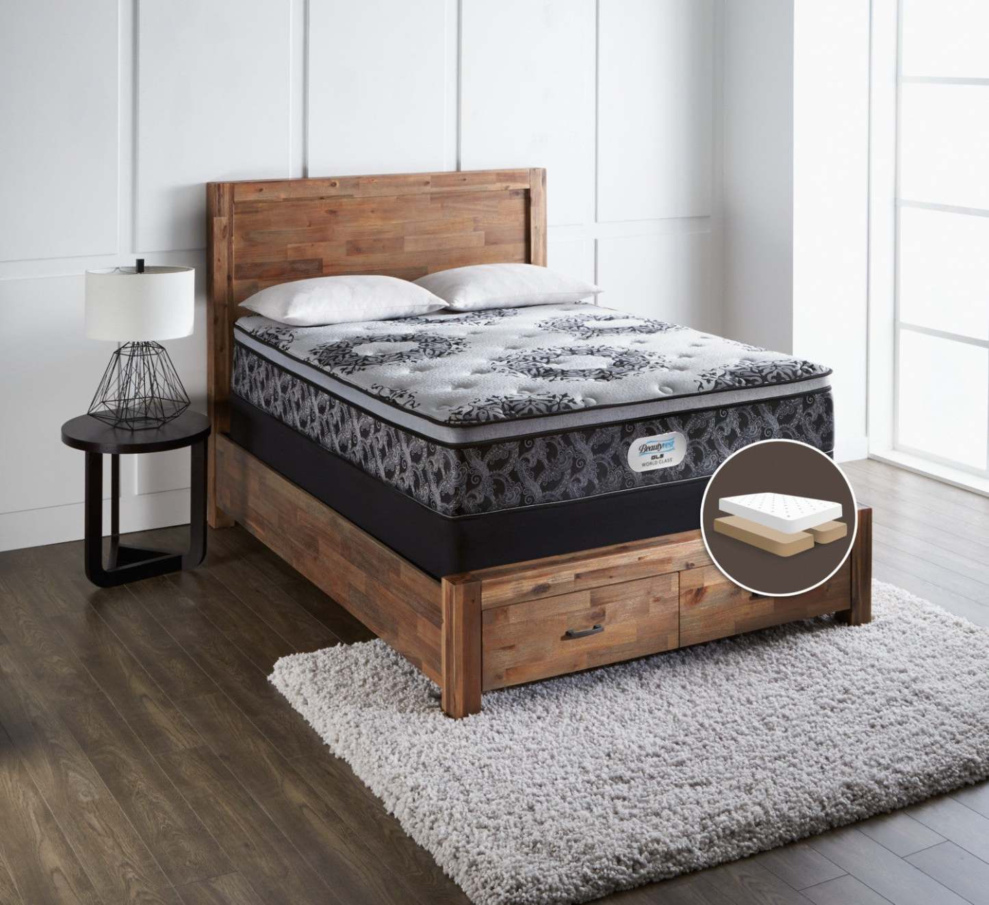 Beautyrest GL5 World Class Axis Euro-Top Firm Split Queen Mattress Set|Ensemble matelas ferme à Euro-plateau divisé GL5 World Class Axis de Beautyrest pour grand lit