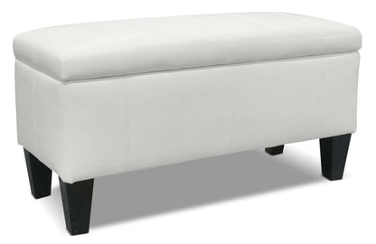 Jackson 40 Storage Ottoman - White Faux Leather|Pouf de rangement Jackson de 40 po - similicuir blanc