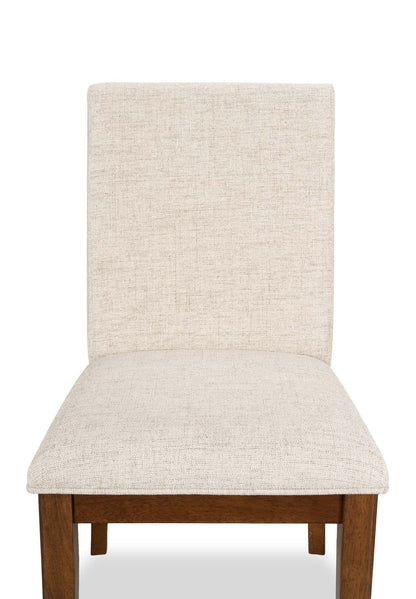 Chaise de salle à manger Vale avec tissu polyester, bois - Marron et beige | Chaise de salle à manger Vale en tissu de polyester et en bois - brune et beige