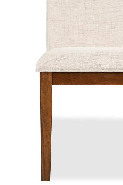 Chaise de salle à manger Vale avec tissu polyester, bois - Marron et beige | Chaise de salle à manger Vale en tissu de polyester et en bois - brune et beige