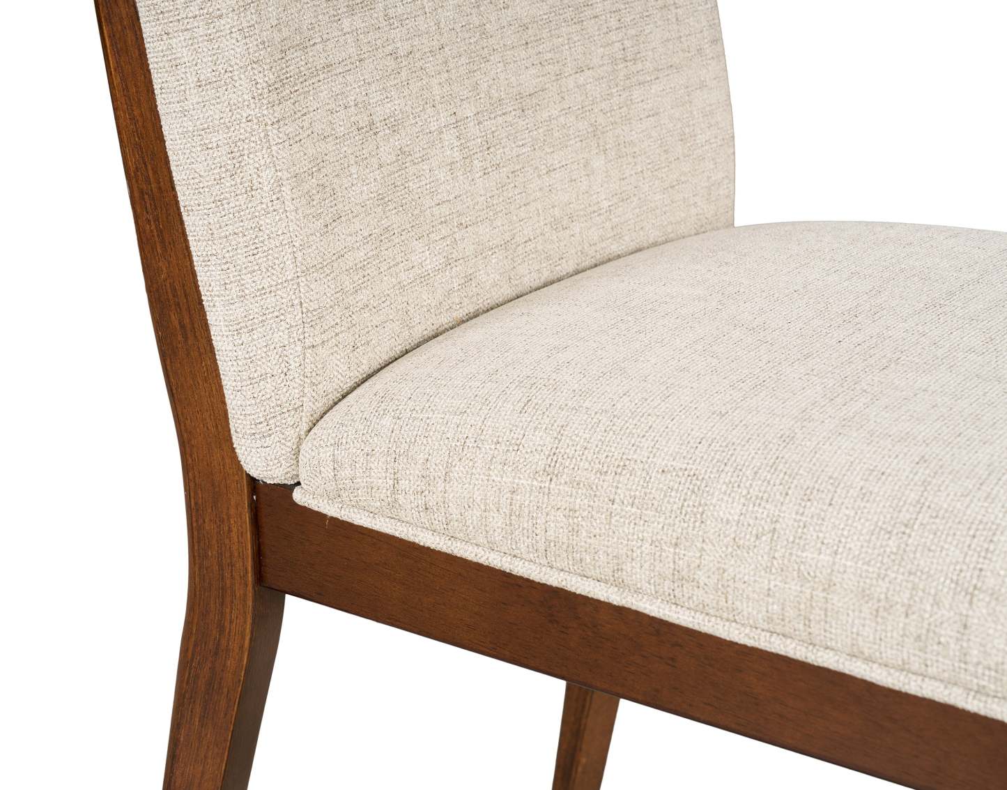 Chaise de salle à manger Vale avec tissu polyester, bois - Marron et beige | Chaise de salle à manger Vale en tissu de polyester et en bois - brune et beige