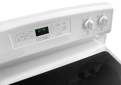 Cuisinière électrique Amana de 4,8 pi3 avec autonettoyage - blanche - YAER6603SFW | Amana 4,8 Cu. Fort. Cuisinière électrique avec autonettoyage - Blanc - YAER6603SFW