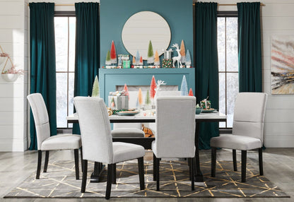 Chaise de salle à manger Verona en tissu d’apparence lin et en bois - gris clair