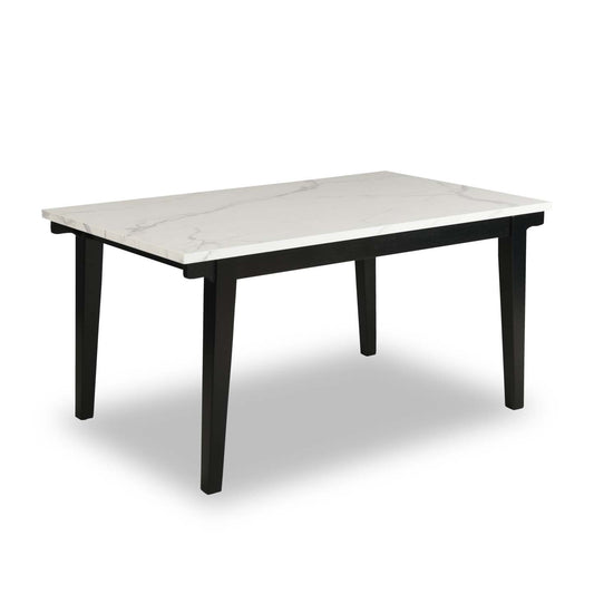 Table de salle à manger Verona avec plateau Culture marbré, 60 W - Blanc | Table de salle à manger Verona de 60 po (L) avec dessus en marbre synthétique - blanche