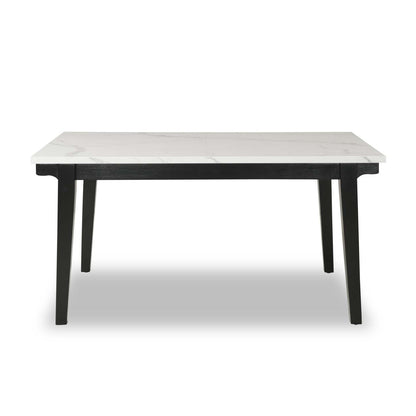 Table de salle à manger Verona avec plateau Culture marbré, 60 W - Blanc | Table de salle à manger Verona de 60 po (L) avec dessus en marbre synthétique - blanche