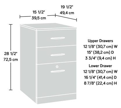 Via Commercial Grade 3-Drawer Filing Cabinet - Cherry &amp; Grey|Classeur Via de qualité commerciale à 3 tiroirs - cerisier et gris