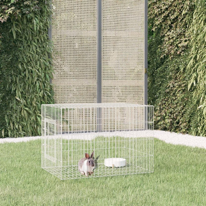 Cage à lapins 3 panneaux vidaXL, clapier, enclos pour animaux, en fer galvanisé