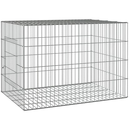 Cage à lapins 3 panneaux vidaXL, clapier, enclos pour animaux, en fer galvanisé