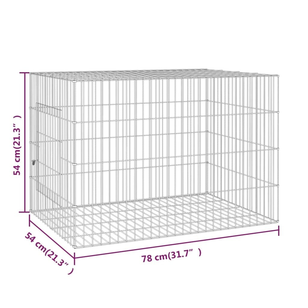 Cage à lapins 3 panneaux vidaXL, clapier, enclos pour animaux, en fer galvanisé