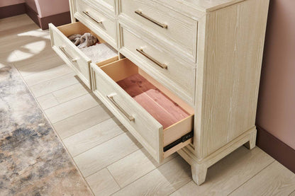 Commode Vida de 66 po (L) x 40 po (H) à 6 tiroirs pour la chambre à coucher - sable