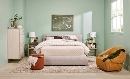 Manitoba 18 Round Storage Ottoman - Brown Faux Leather|Pouf de rangement rond Manitoba de 18 po - similicuir brun