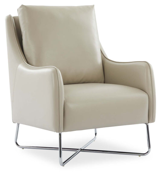 Vine 34.6 Fauteuil d'appoint en tissu d'apparence cuir avec pieds en métal - Taupe | Fauteuil d'appoint Vine de 34,6 po en tissu d'apparence cuir avec pattes en métal - taupe | VINETPAC