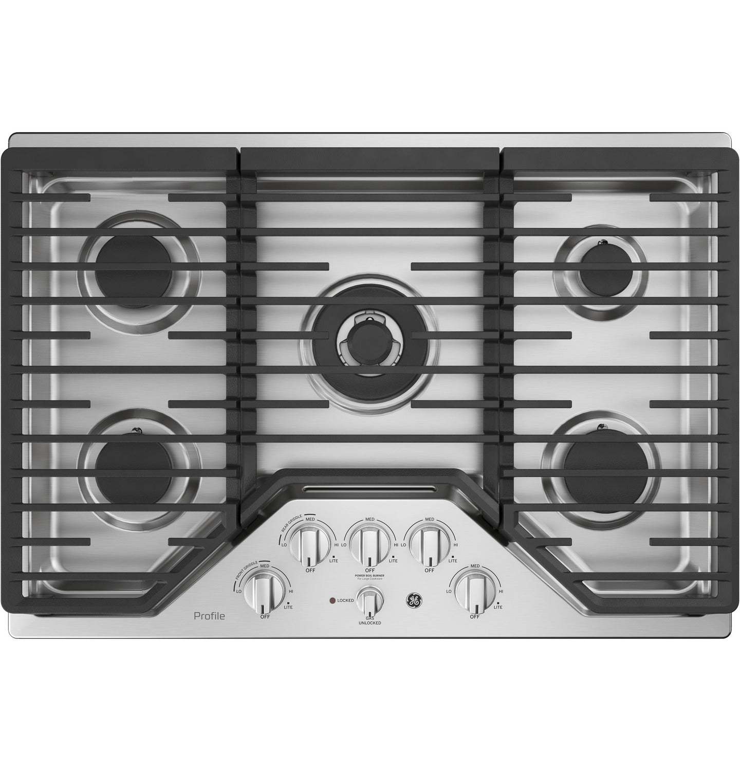 Profile 30 5-Element Gas Cooktop - Stainless - PGP9030SLSS | Surface de cuisson à gaz Profile de 30 po à 5 éléments - acier inoxydable - PGP9030SLSS