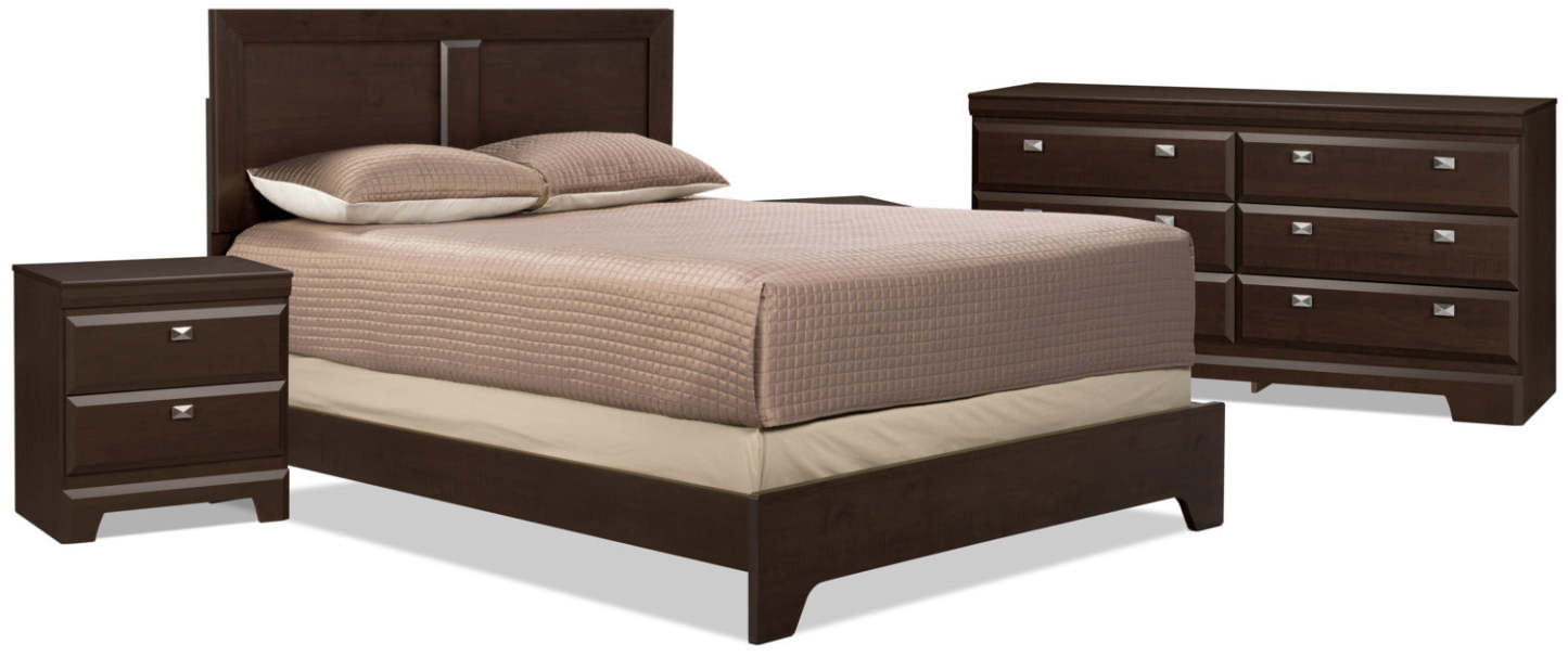 Yorkdale 6-Piece Queen Bedroom Package with 2 Nightstands|Ensemble de chambre à coucher Yorkdale 6 pièces avec 2 tables de nuit