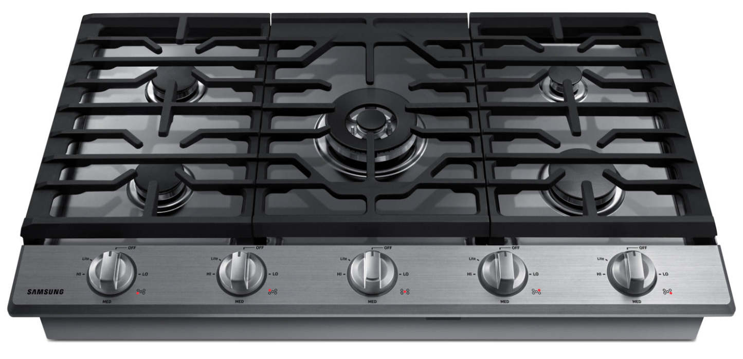 Surface de cuisson à gaz Samsung de 36 po avec brûleur double – NA36K6550TS