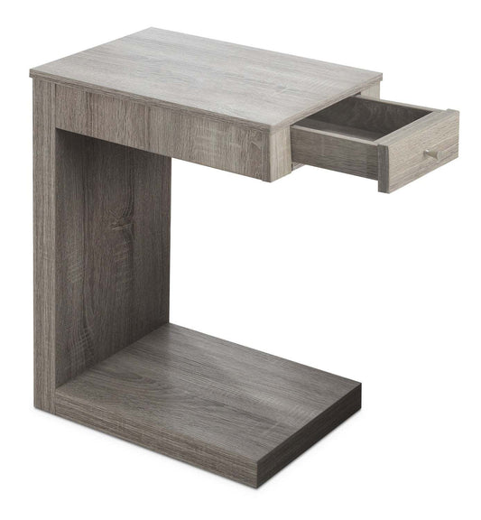 Hampshire 12 C-Shape Accent Table with Drawer - Taupe|Table d'appoint Hampshire de 12 po en forme de C avec tiroir - taupe