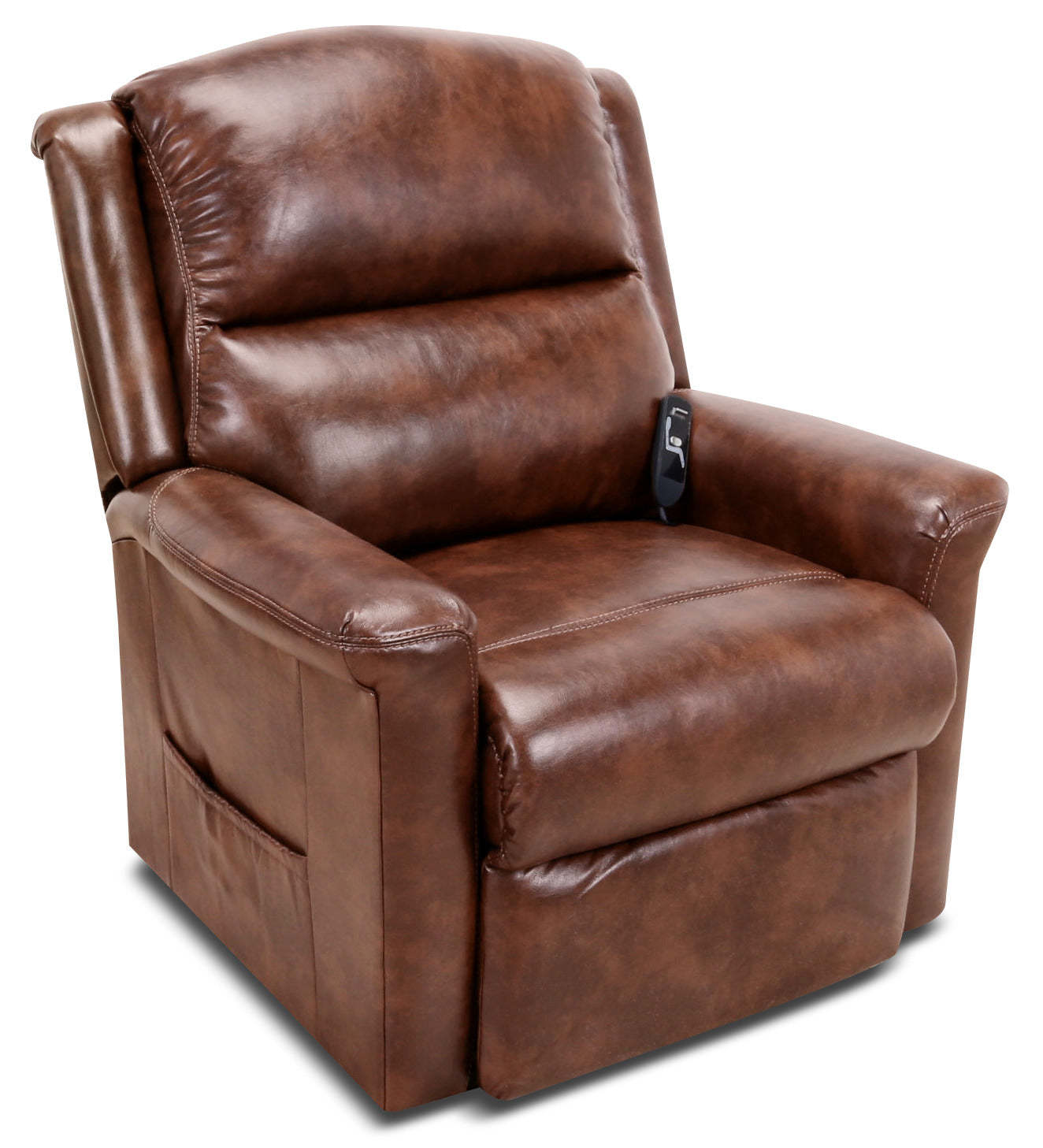 486 Leather-Look Fabric 3-Position Power Lift Chair – Mocha|Fauteuil à levage électrique en tissu simili cuir 486 à 3 positions - moka