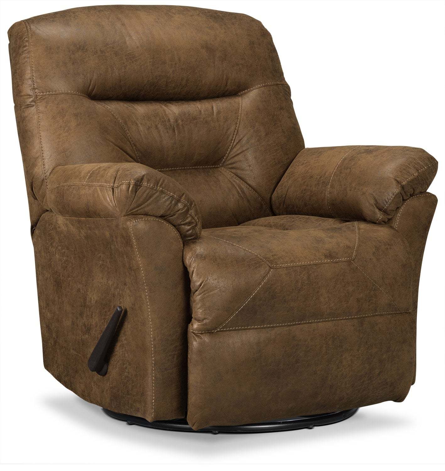 Fauteuil inclinable pivotant 4579 en tissu d'apparence cuir - bière brune