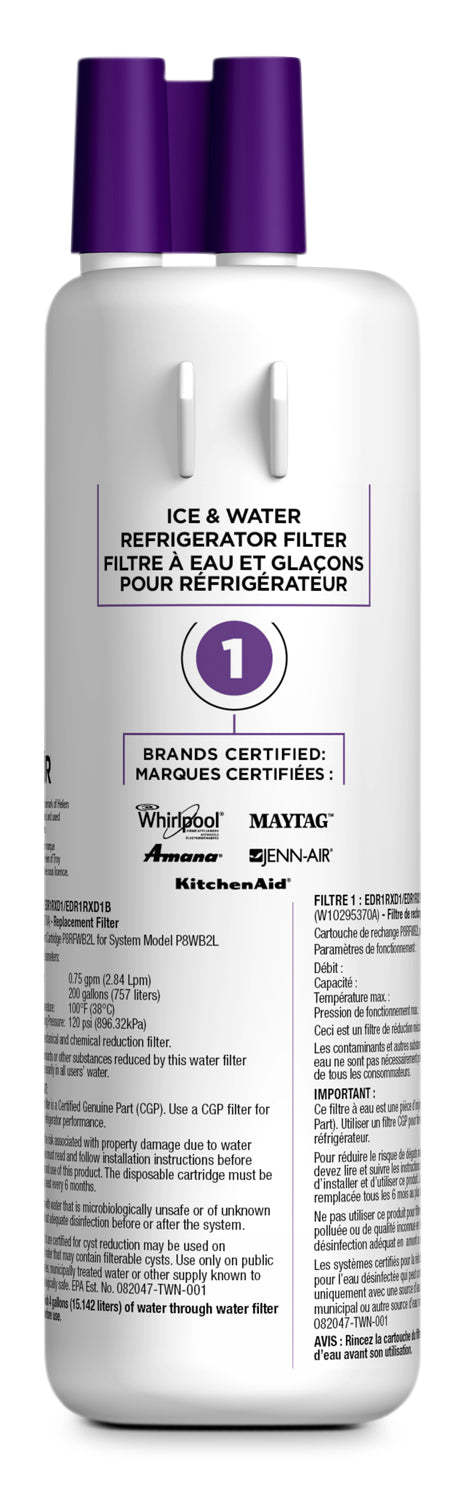 Whirlpool Everydrop™ Ice and Water Réfrigérateur Filter 1|Filtre à eau et à glaçons Whirlpool EveryDropMC no 1 pour réfrigérateur|EDR1RXD1