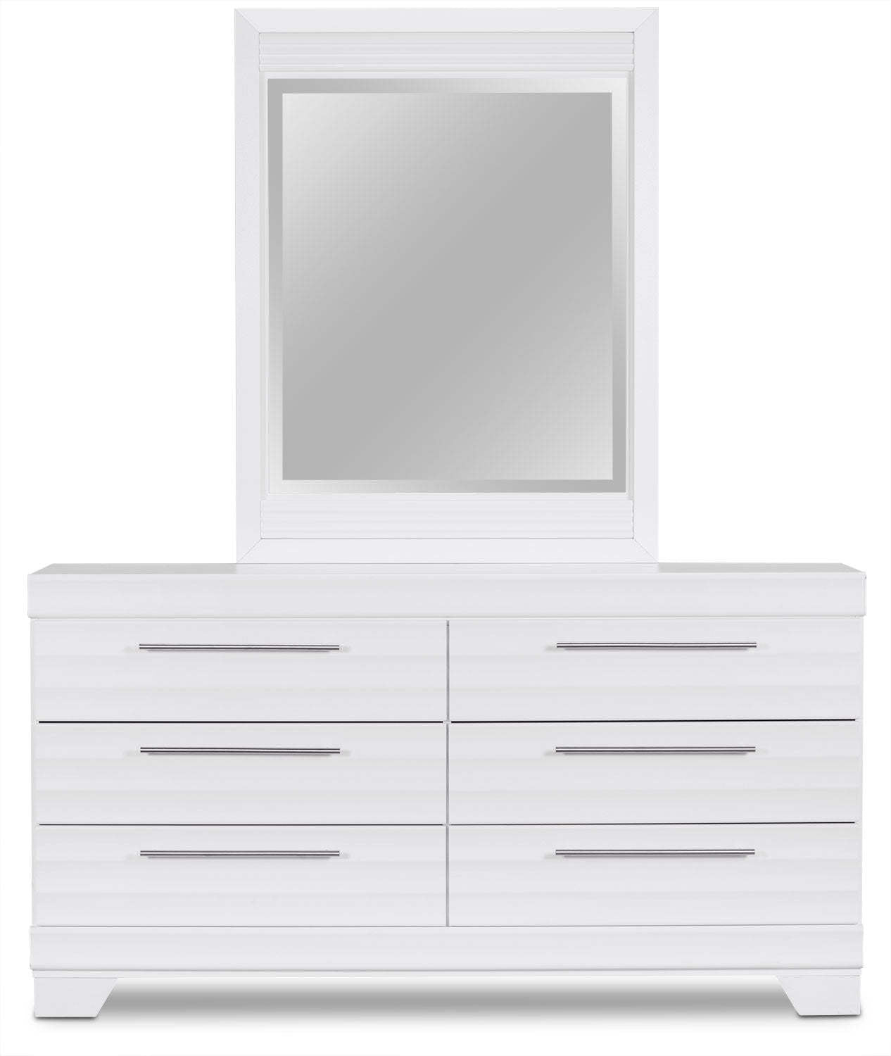 Miroir de commode de chambre Olivia, fabriqué au Canada - Blanc | Miroir de commode de chambre à coucher Olivia, fabriqué au Canada - blanc