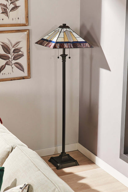 Walter 62 Tiffany Style Lampadaire en Verre Soufflé à la Main|Lampe à pied Walter de 62 po de style Tiffany avec verre soufflé à la main