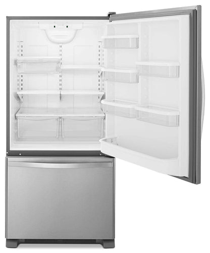 Réfrigérateur Whirlpool de 30 po et de 18,7 pi³ à congélateur inférieur - acier inoxydable monochromatique - WRB329RFBM | Réfrigérateur Whirlpool de 18,7 pi³ et de 30 po à congélateur inférieur - acier inoxydable monochrom…