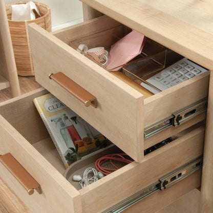 Bureau d'ordinateur Whitaker Point de 59,06 po de qualité commerciale à 3 tiroirs avec armoire - érable naturel