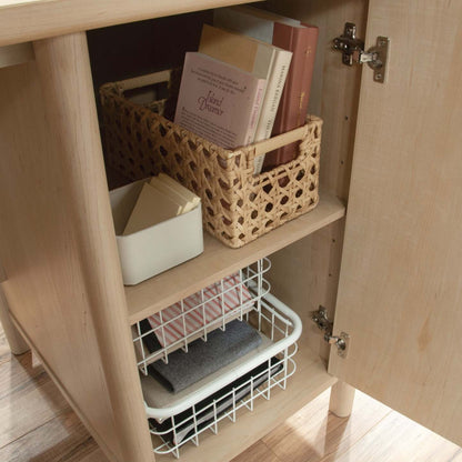 Bureau d'ordinateur Whitaker Point de 59,06 po de qualité commerciale à 3 tiroirs avec armoire - érable naturel