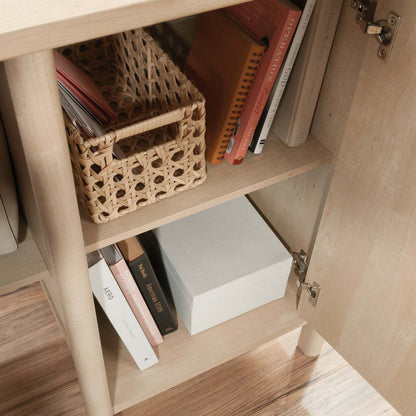 Bureau en forme de L Whitaker Point de 94,13 po de qualité commerciale avec rangement et plateau pour clavier - érable naturel