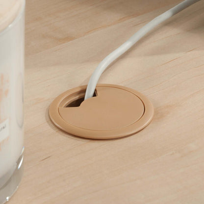 Bureau en forme de L Whitaker Point de 94,13 po de qualité commerciale avec rangement et plateau pour clavier - érable naturel