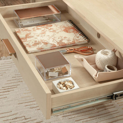 Bureau de direction Whitaker Point de 65,98 po de qualité commerciale à 5 tiroirs avec armoire - érable naturel