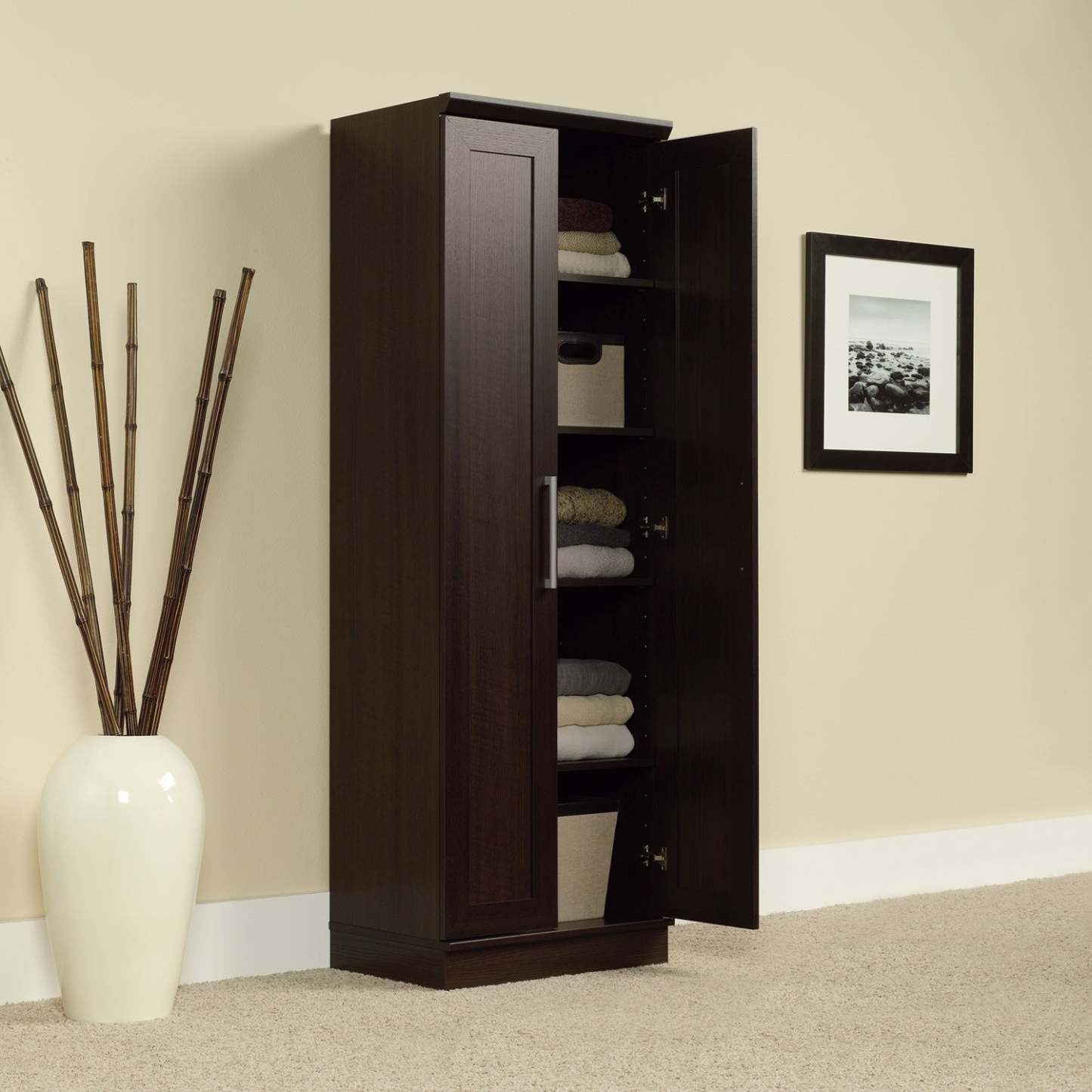 Clinton 23.31 Storage Cabinet with 4 Shelves - Dark Brown|Armoire de rangement Clinton de 23,31 po avec 4 tablettes - brun foncé