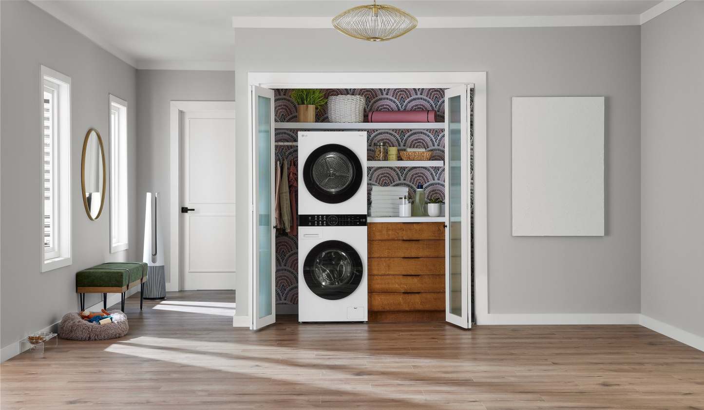 LG 3.1 Washer/4.2 Dryer Cu. Ft. Front-Load High-Efficiency Washtower™ - Blanc - WKHC152HWA | Tour de lavage WashTowerMC haute efficacité LG à chargement frontal avec laveuse de 3,1 pi³ et séche…