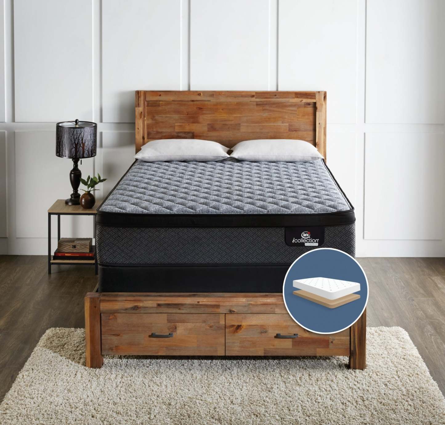 Serta® iCollection® Alonso Extra-Firm Euro-Top Low-Profile Full Mattress Set|Ensemble très ferme à Euro-plateau à profil bas Alonso iCollection de Serta pour lit double