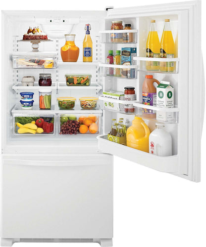 Réfrigérateur Whirlpool de 30 po et de 18,7 pi³ à congélateur inférieur - blanc sur blanc - WRB329DFBW | Whirlpool 30 18.7 Cu. Ft. Bottom-Mount Refrigerator - White-on-White - WRB329DF…